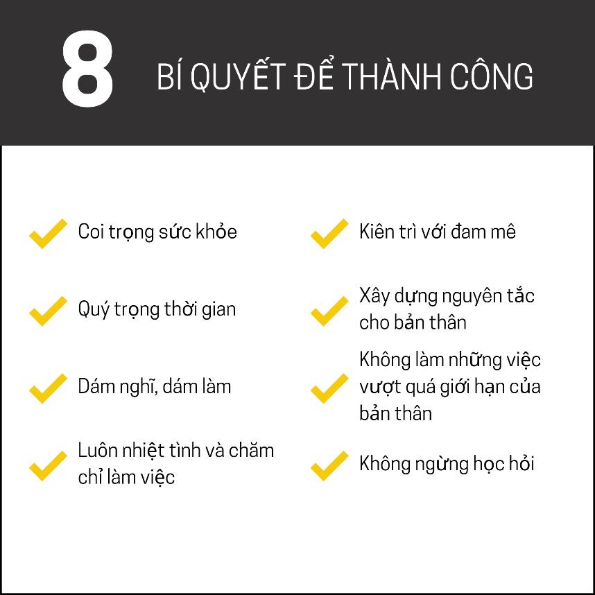 8 bí quyết để thành công